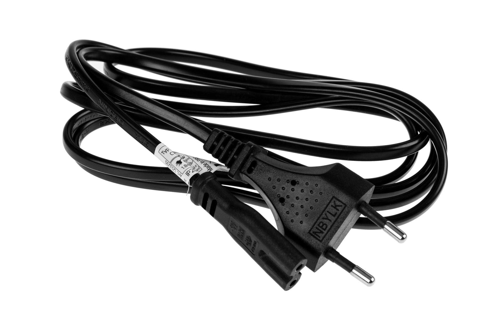 Furber. Netzkabel – T26–IEC C7, 1,8 m, 230 V/2,5 A, Schwarz