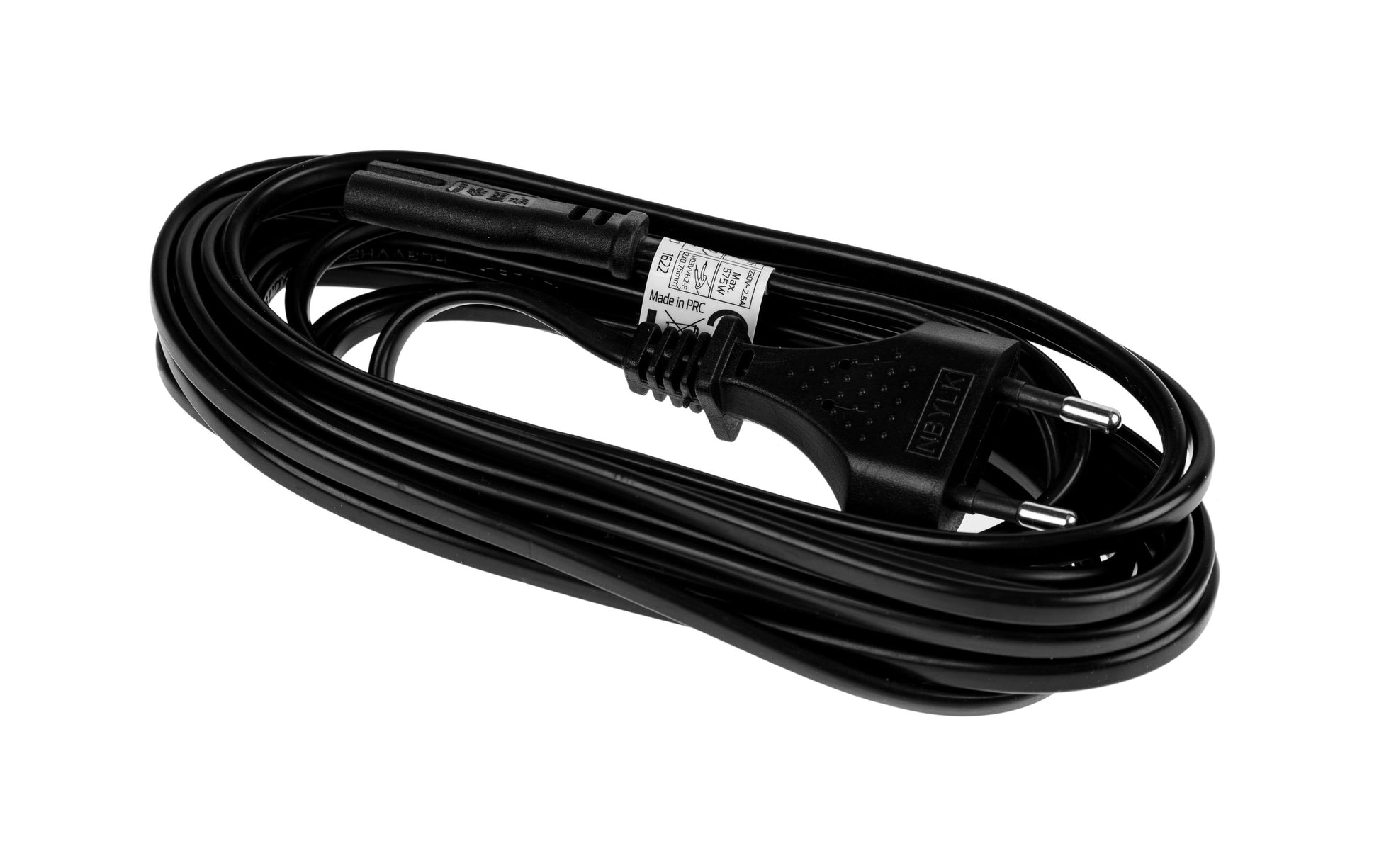 Furber. Netzkabel – T26–IEC C7, 5 m, 2,5 A, 2×0,75 mm², schwarz