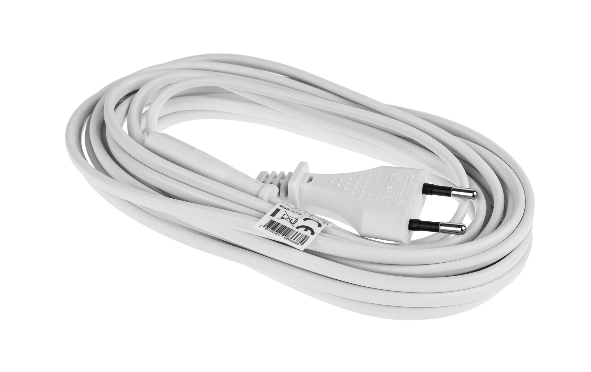 Furber. Netzkabel – T26–IEC C7, 5 m, 2,5 A, weiss