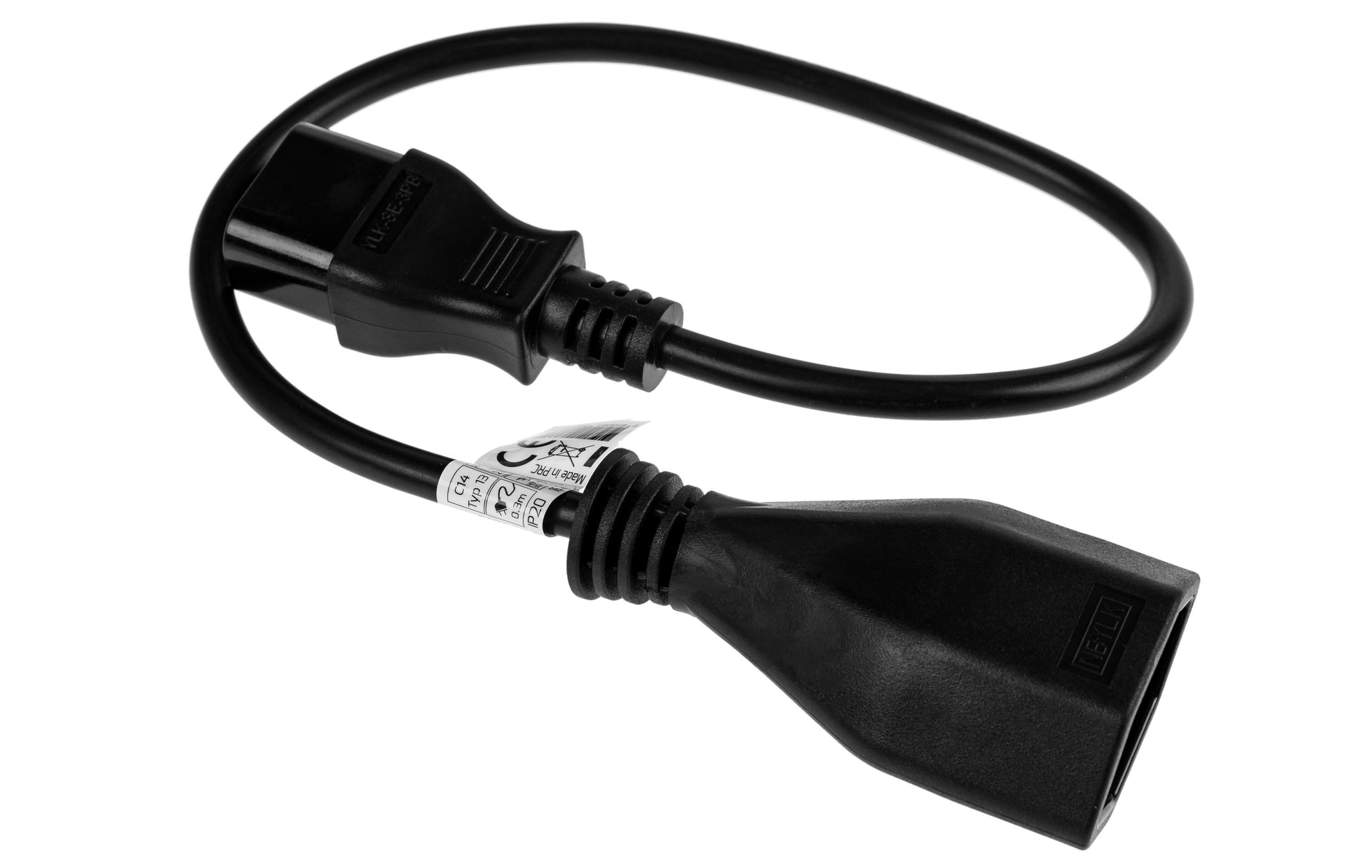 FURBER.power Netzkabel – C14–T13, 0,3 m, 230 V, schwarz