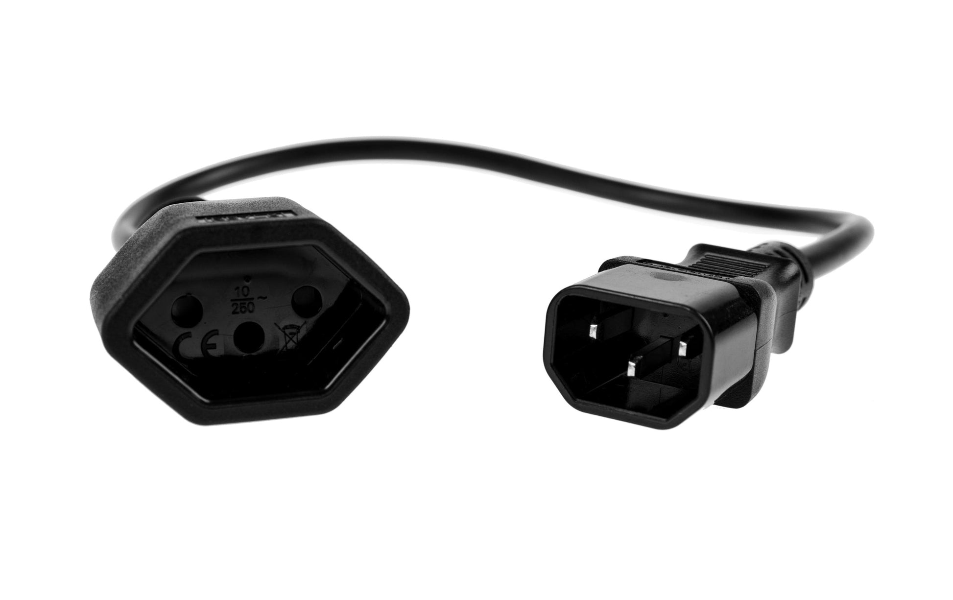 FURBER.power Netzkabel – C14–T13, 0,3 m, 230 V, schwarz
