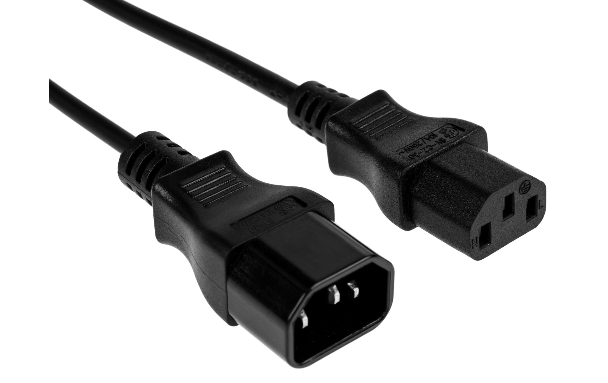 Furber. Netzkabel – IEC C14 zu IEC C13, 1 m, 230 V/2,5 A, schwarz