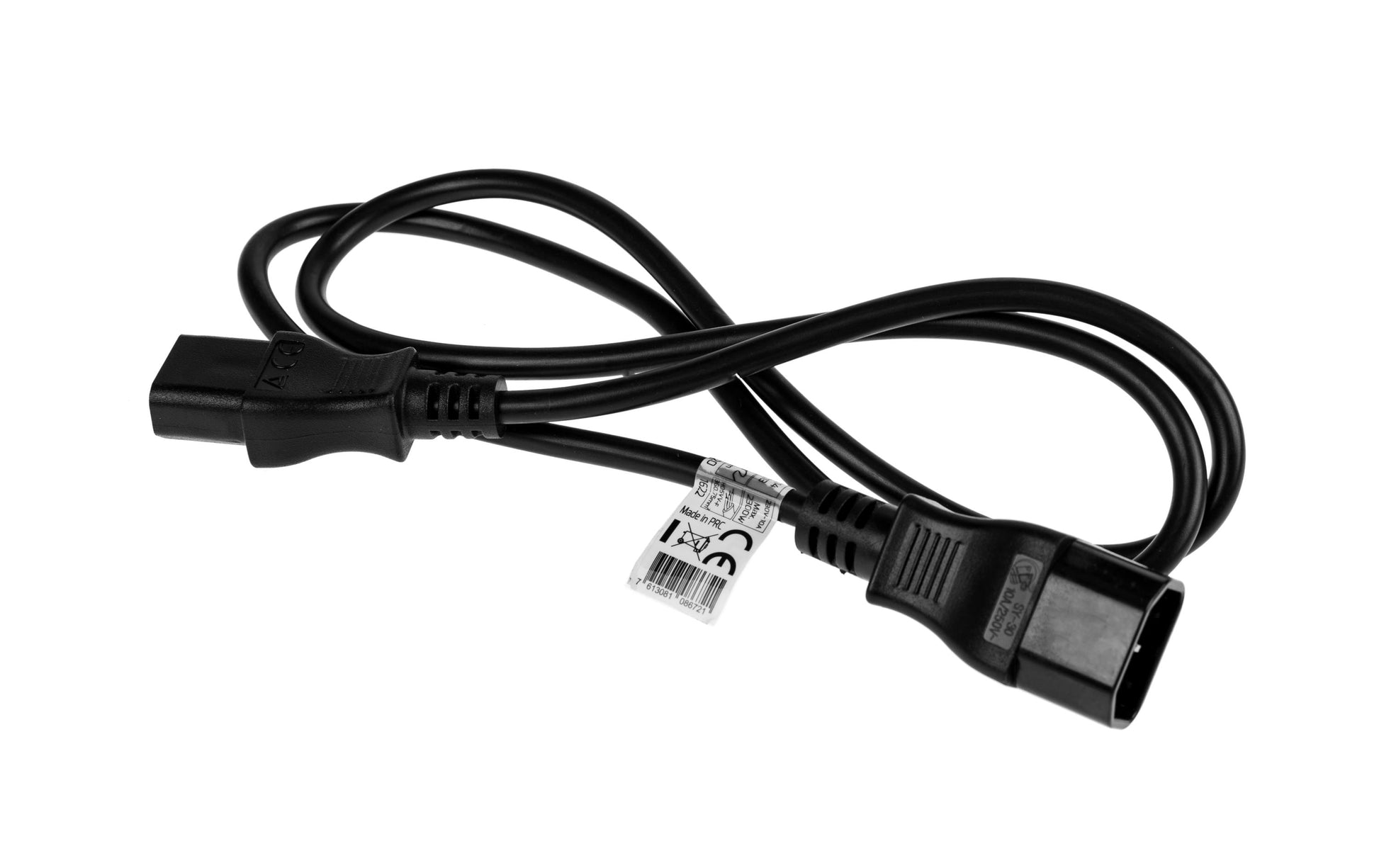 Furber. Netzkabel – IEC C14 zu IEC C13, 1 m, 230 V/2,5 A, schwarz
