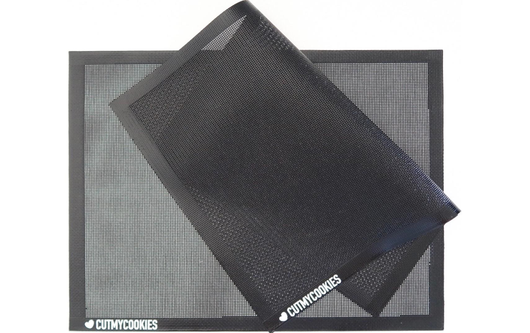Backshopschweiz Backmatte 30 × 40 cm, Silikon, wiederverwendbar, schwarz