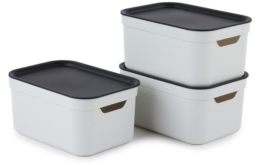 Rotho JIVE Aufbewahrungsbox 5 l (mit Deckel) – Kunststoff – Weiss – stapelbar – 260 × 130 × 180 mm