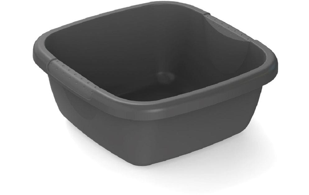 Rotho Becken eckig – 5 l – 29,0 × 29,0 × 12,0 cm – Schwarz – Kunststoff