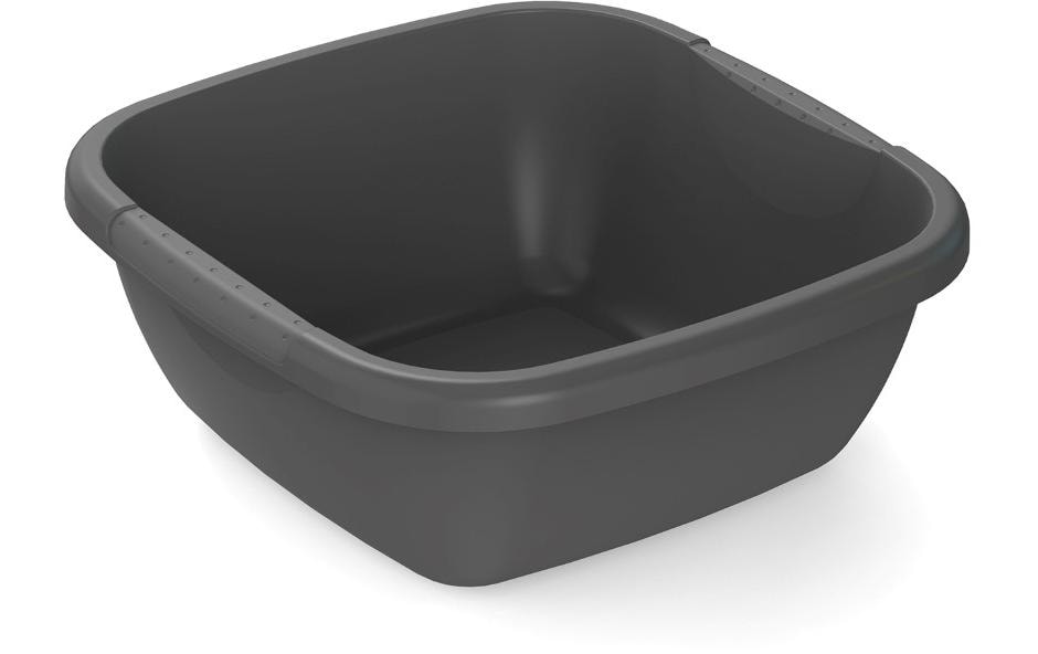 Rotho Rechteckiges Becken – 8 l – 34,5 × 34,5 × 13,0 cm – Schwarz – Kunststoff