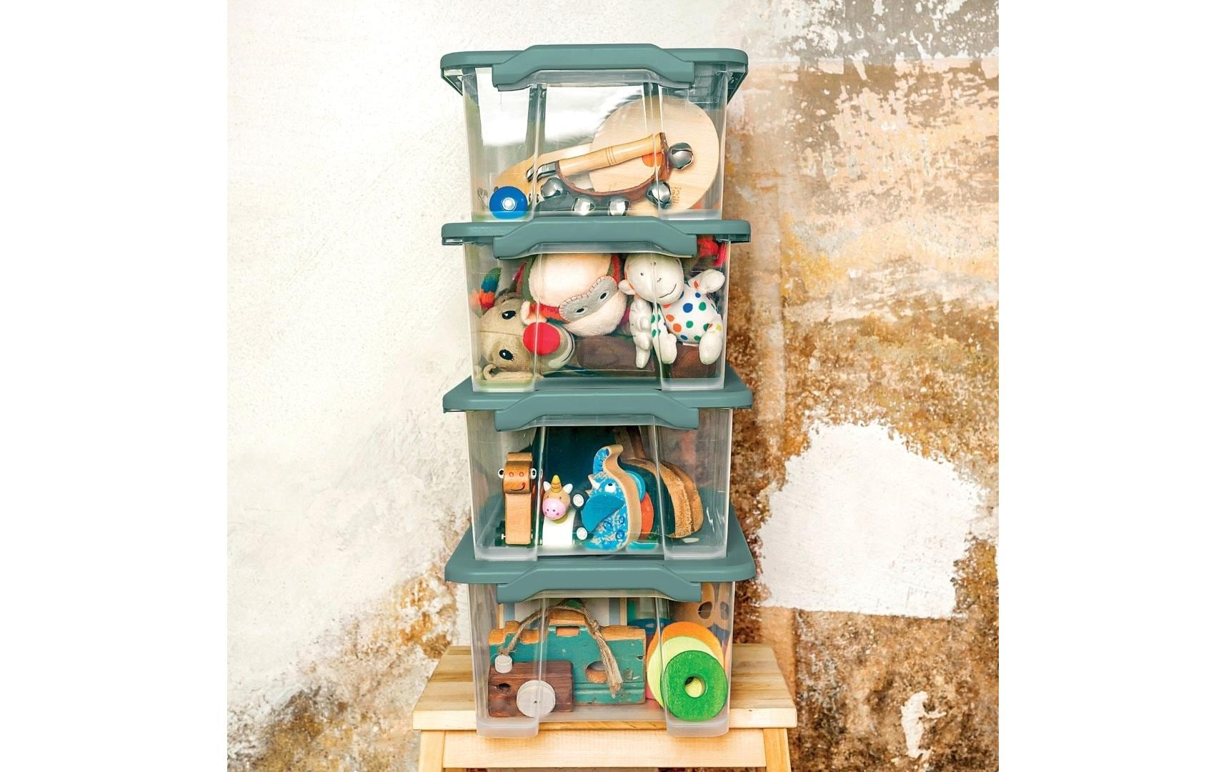 Rotho Aufbewahrungsbox Evo Safe – Kunststoff, transparent, 39,3 × 23 × 28,3 cm