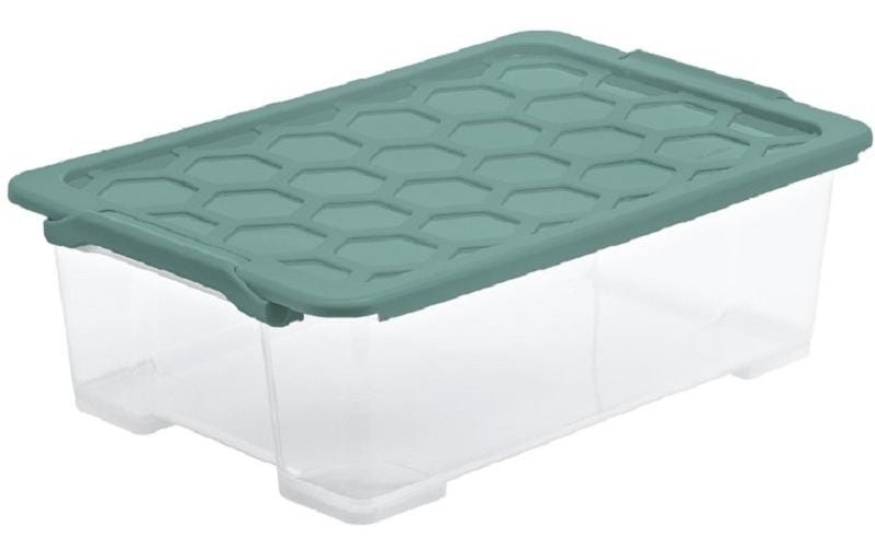 Rotho Aufbewahrungsbox Evo Safe – Kunststoff, Transparent, 59 × 18,5 × 39,5 cm