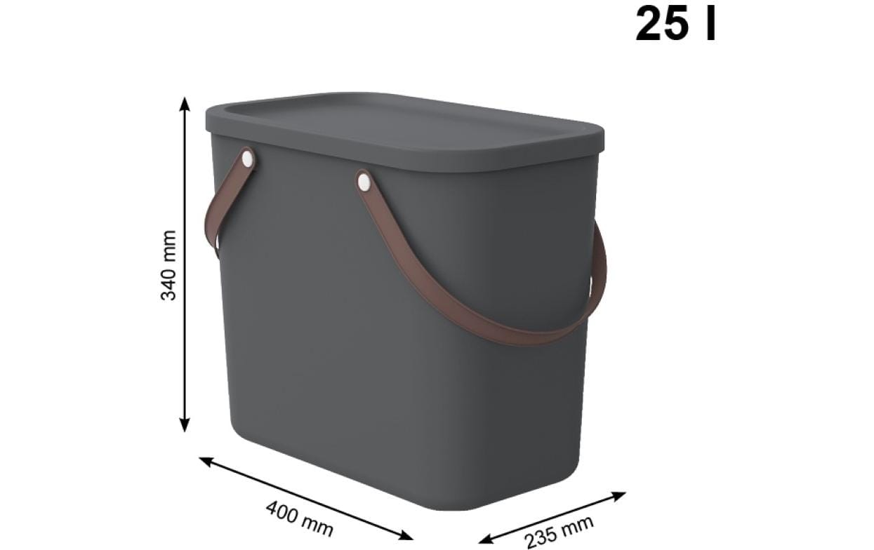 Rotho Aufbewahrungsbox – Kunststoff, Anthrazit, 23,5 × 34 × 40 cm – 1er-Pack