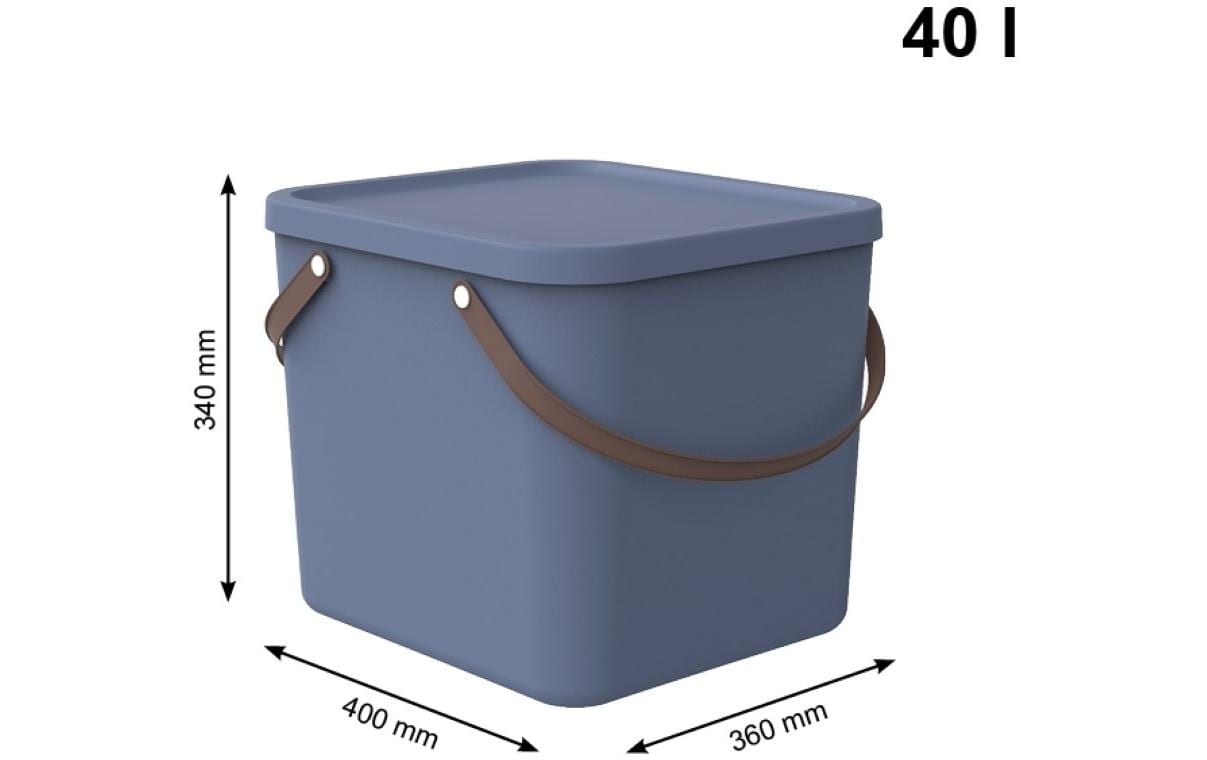 Rotho Aufbewahrungsbox Albula – 40 l, Kunststoff, Horizon Blau, 35,8 × 34 × 40 cm