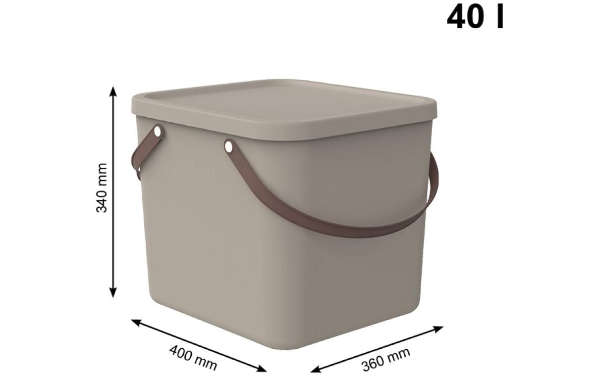 Rotho Aufbewahrungsbox Albula – Kunststoff, Cappuccino, 35,8 × 34 × 40 cm – 1er-Pack