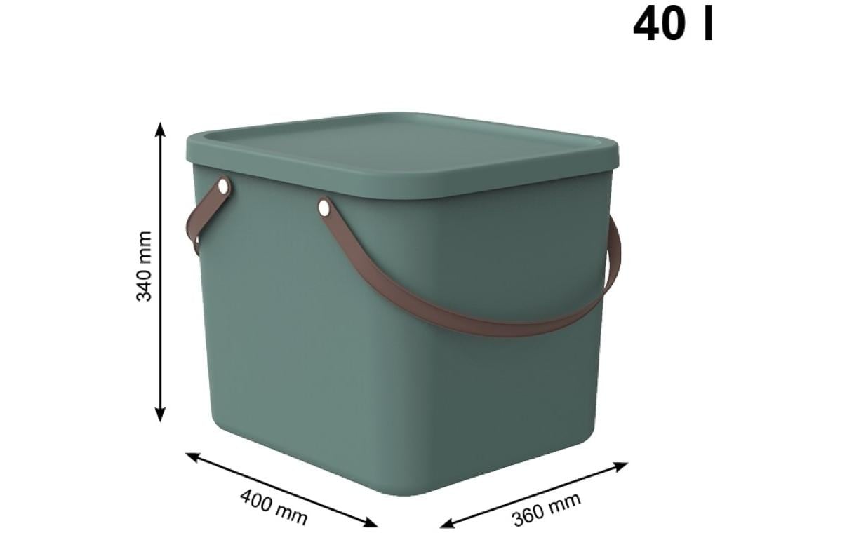 Rotho Albula Aufbewahrungsbox – Kunststoff, Mistelgrün, 35,8 × 34 × 40 cm