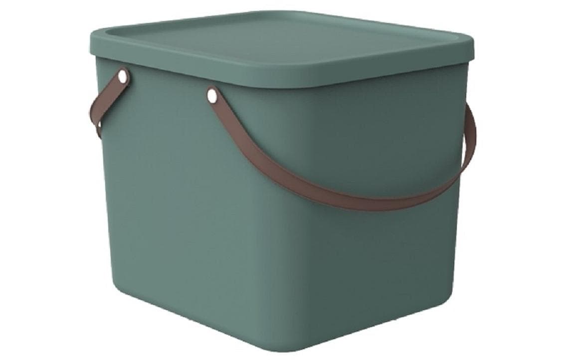 Rotho Albula Aufbewahrungsbox – Kunststoff, Mistelgrün, 35,8 × 34 × 40 cm