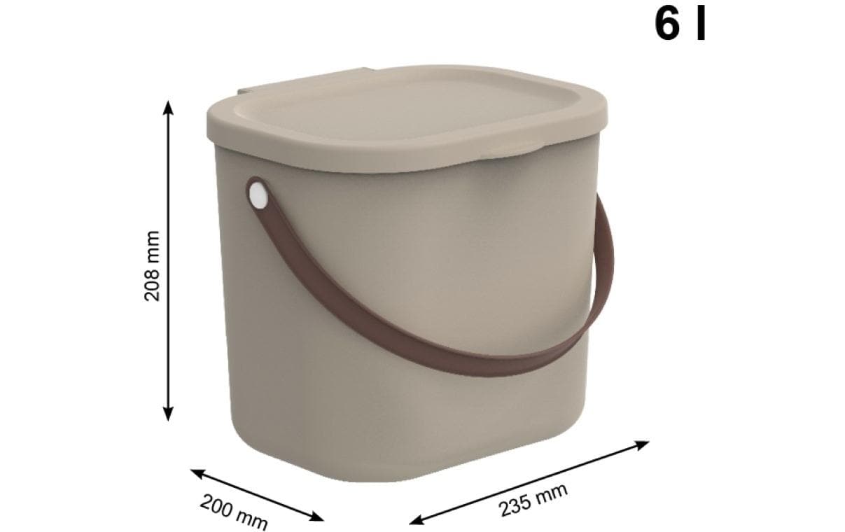 Rotho Aufbewahrungsbox Albula – Kunststoff, cappuccino, 20 × 20,8 × 23,5 cm