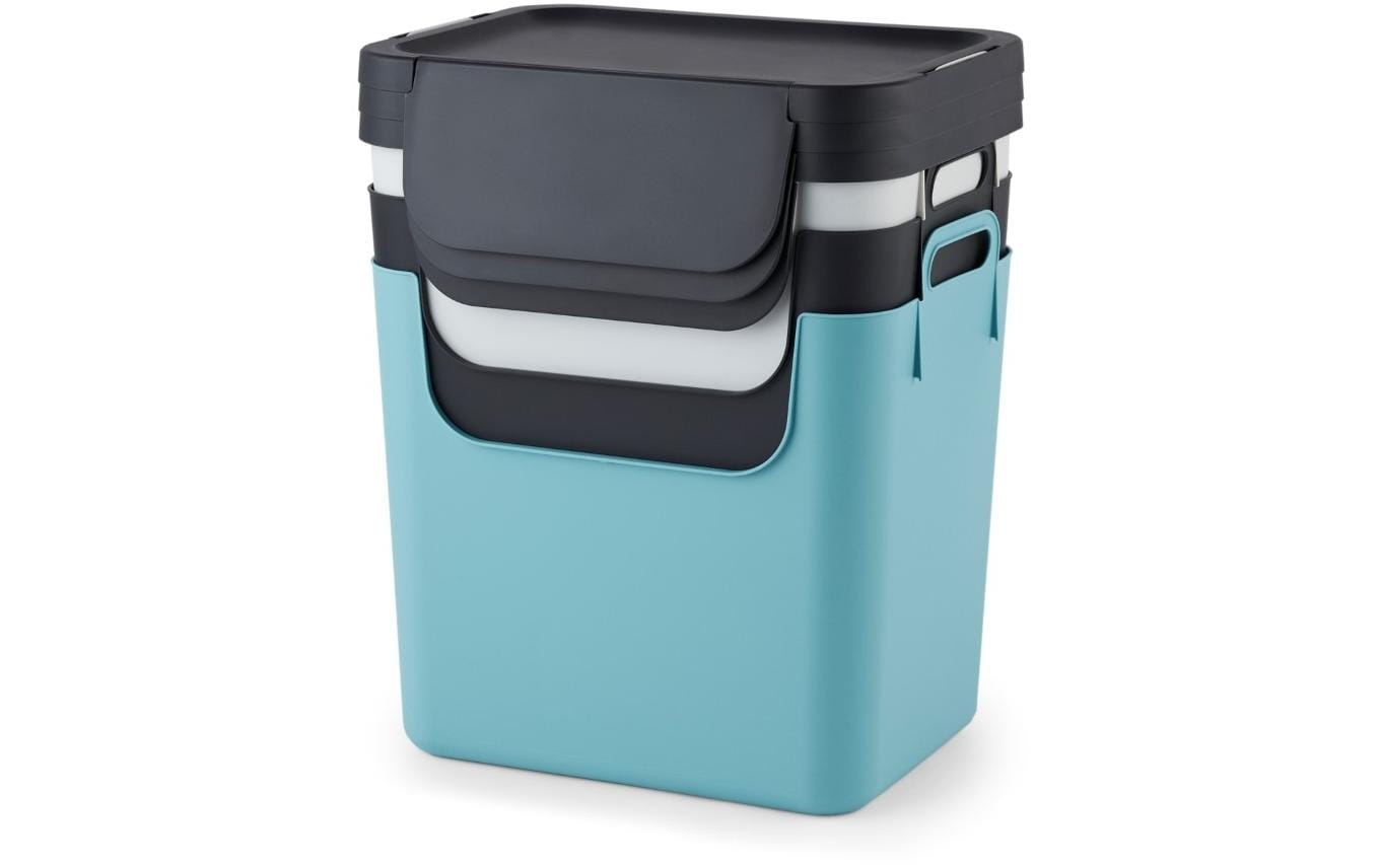 Rotho Recyclingbox – 30 l – Recycling-Kunststoff, rechteckig – Weiss – 3-fach