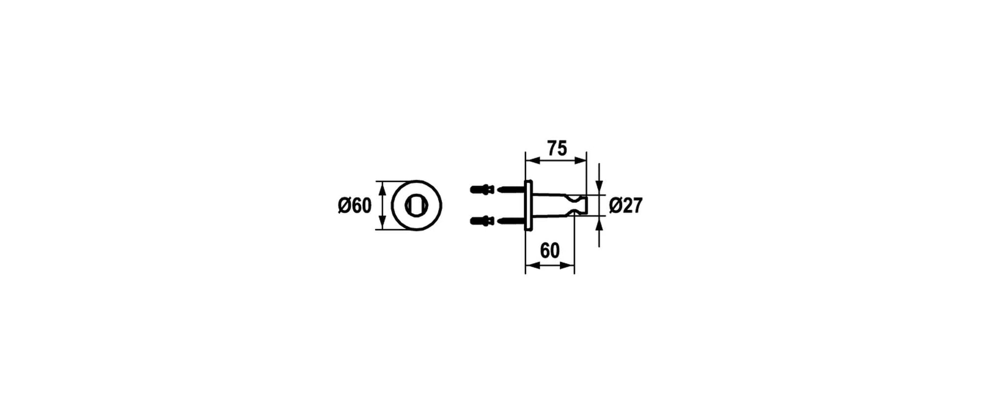 KWC Duschhalter – Metall, verschraubt, Ø2,7×7,5 cm, Chrom