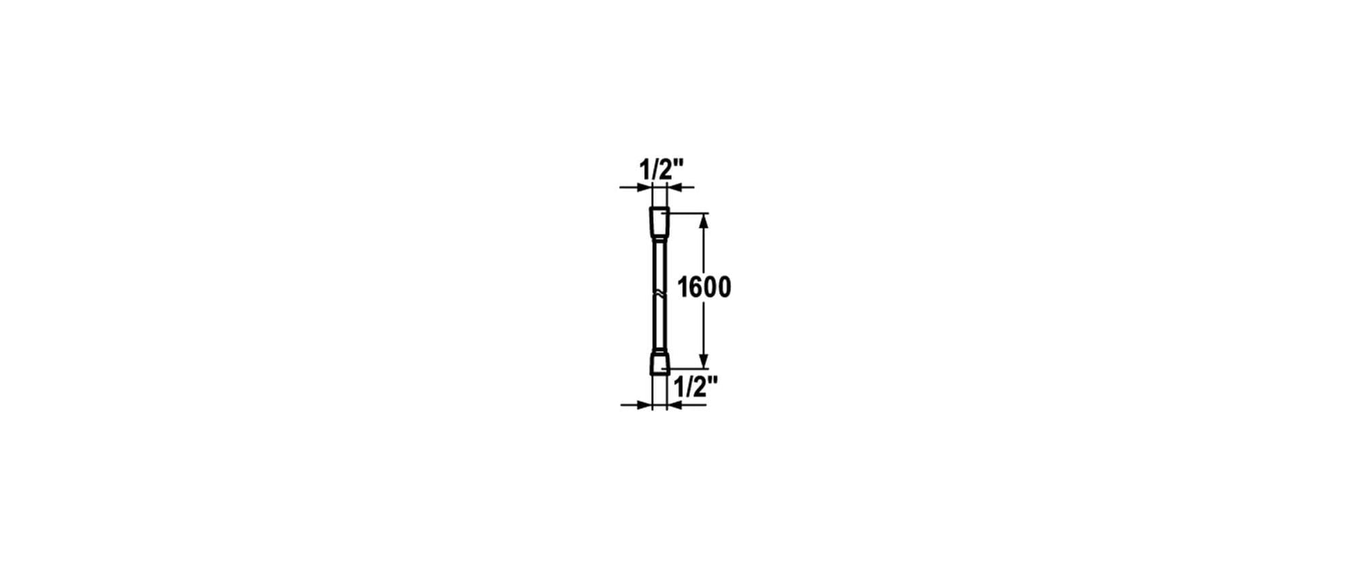 KWC Brauseschlauch 26.001.003.000 – 160 cm, Kunststoff, Chrom, für 1/2"-Anschlüsse