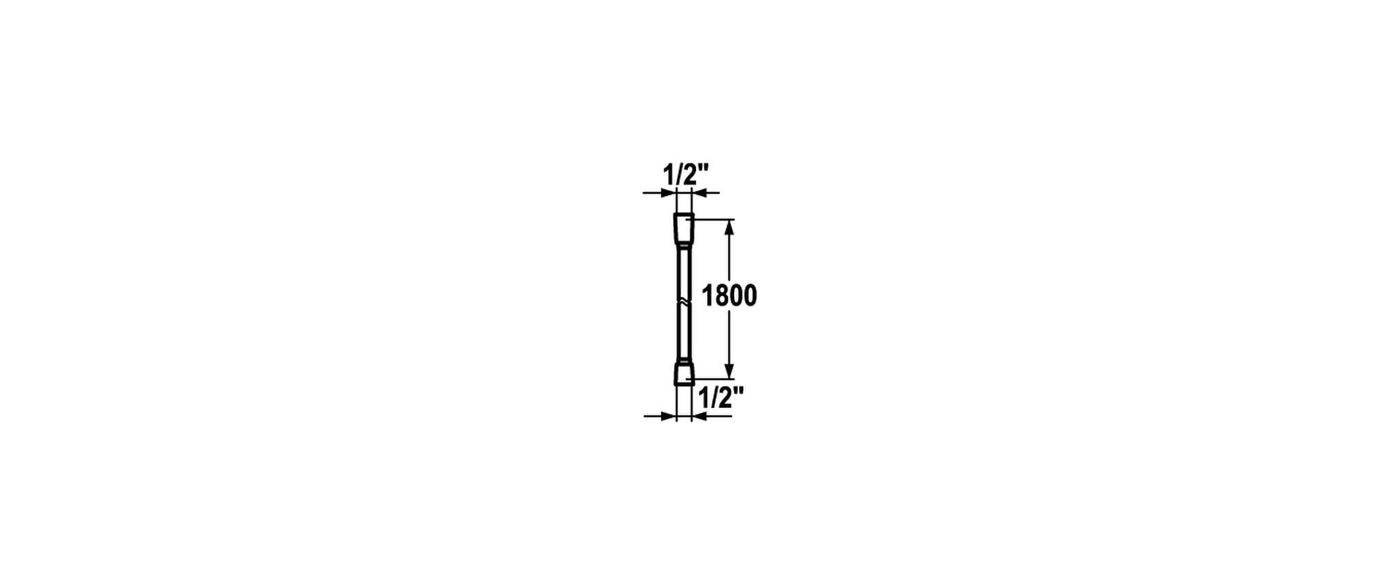 KWC Duschschlauch – 180 cm, Kunststoff, für 1/2" Anschlüsse, Chrom