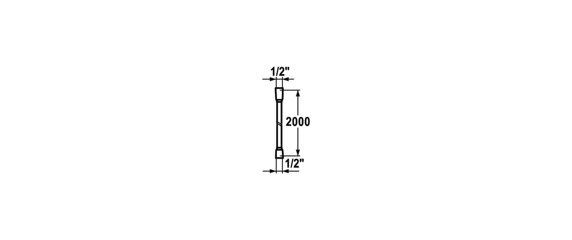 KWC Brauseschlauch – 200 cm, Kunststoff, für 1/2" Anschluss, Chrom