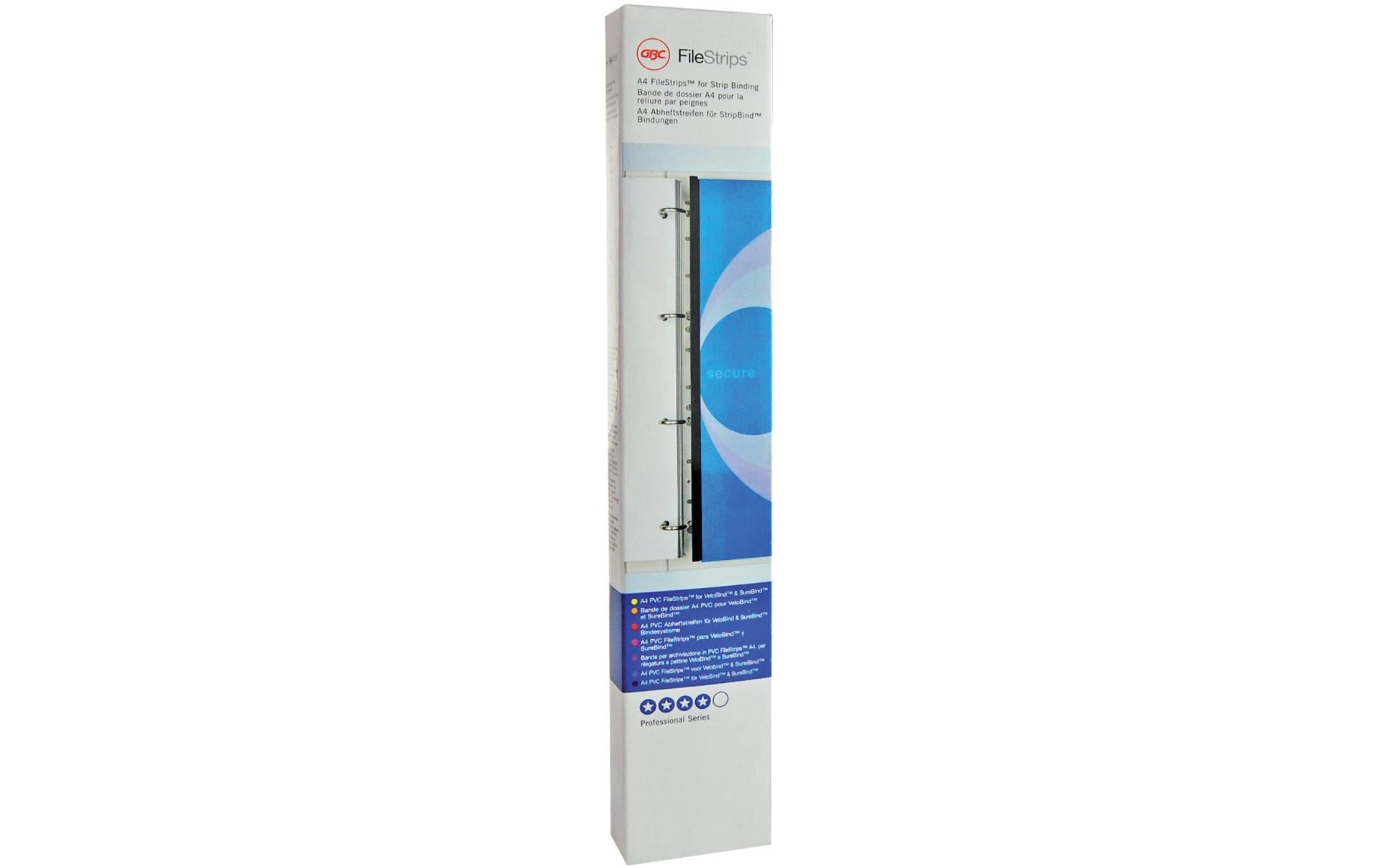 GBC Abheftstreifen – für A4 – transparent, PVC – 100 Stk.