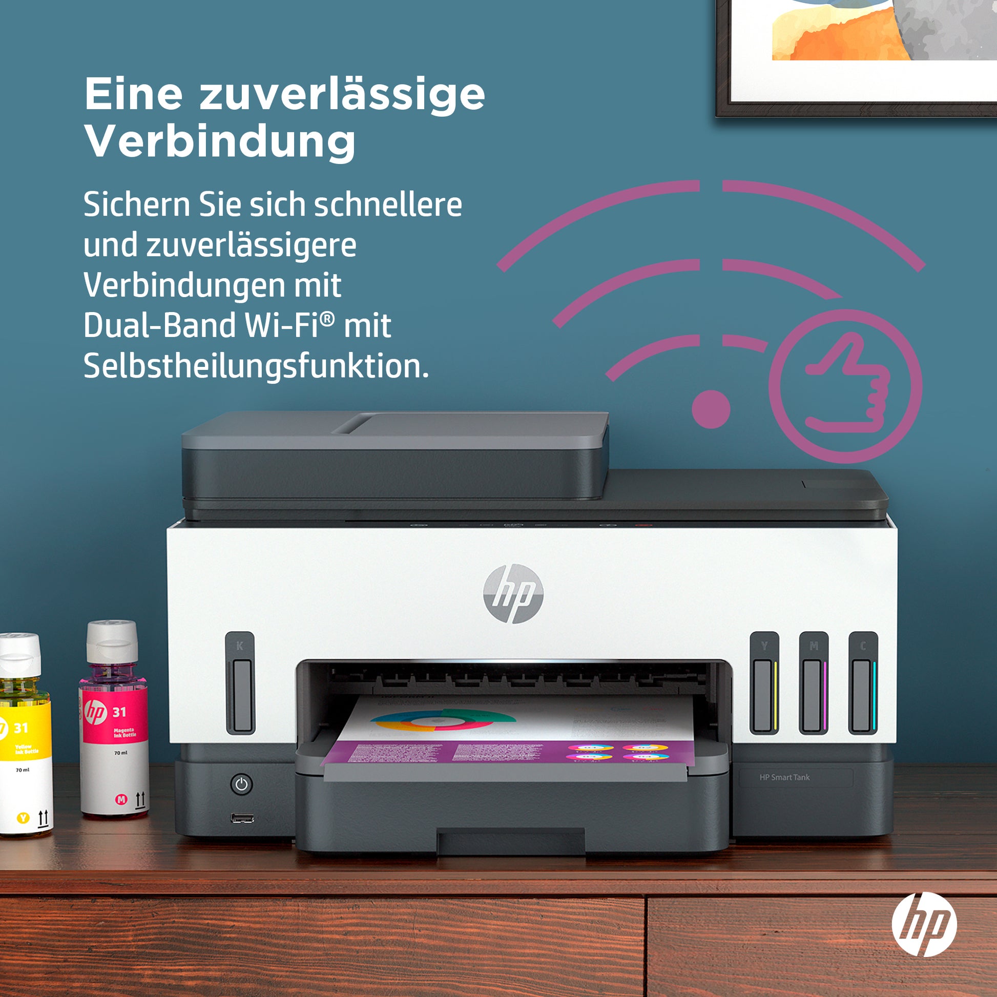 HP SMART TANK 7605 – Farbiger Tintenstrahl-MFP A4, 3-in-1 – 28 S./Min. S/W