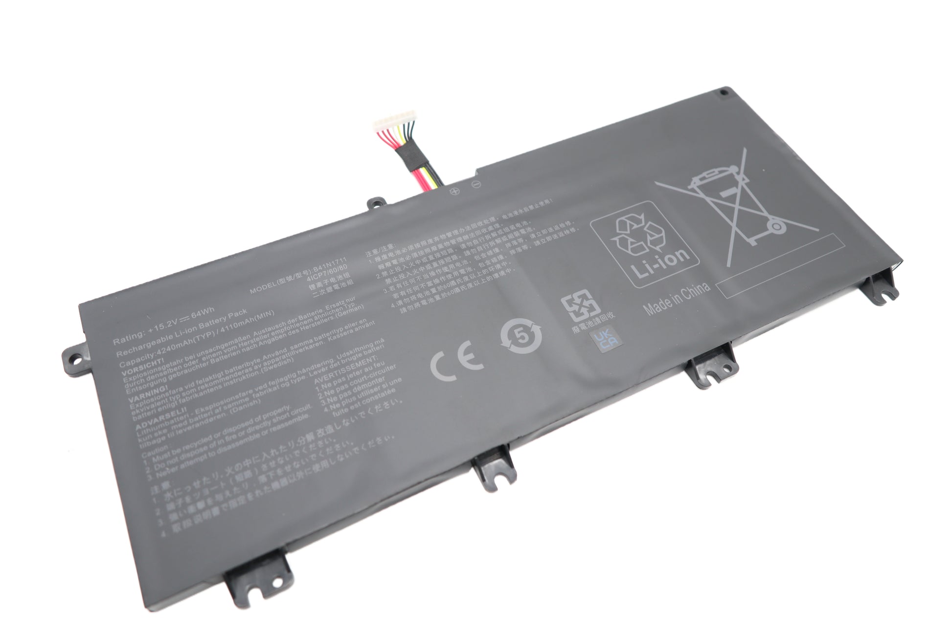 Vistaport Notebook-Akku – für Asus ROG Strix GL503/GL703, B41N1711 – 64 Wh, 15,2 V – Schwarz