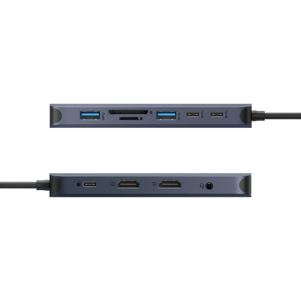Targus HD4006GL Multiport-Adapter – USB-C, 2× HDMI, 3× USB-C, 2× USB-A, 140 W PD, GbE, für Windows/Mac