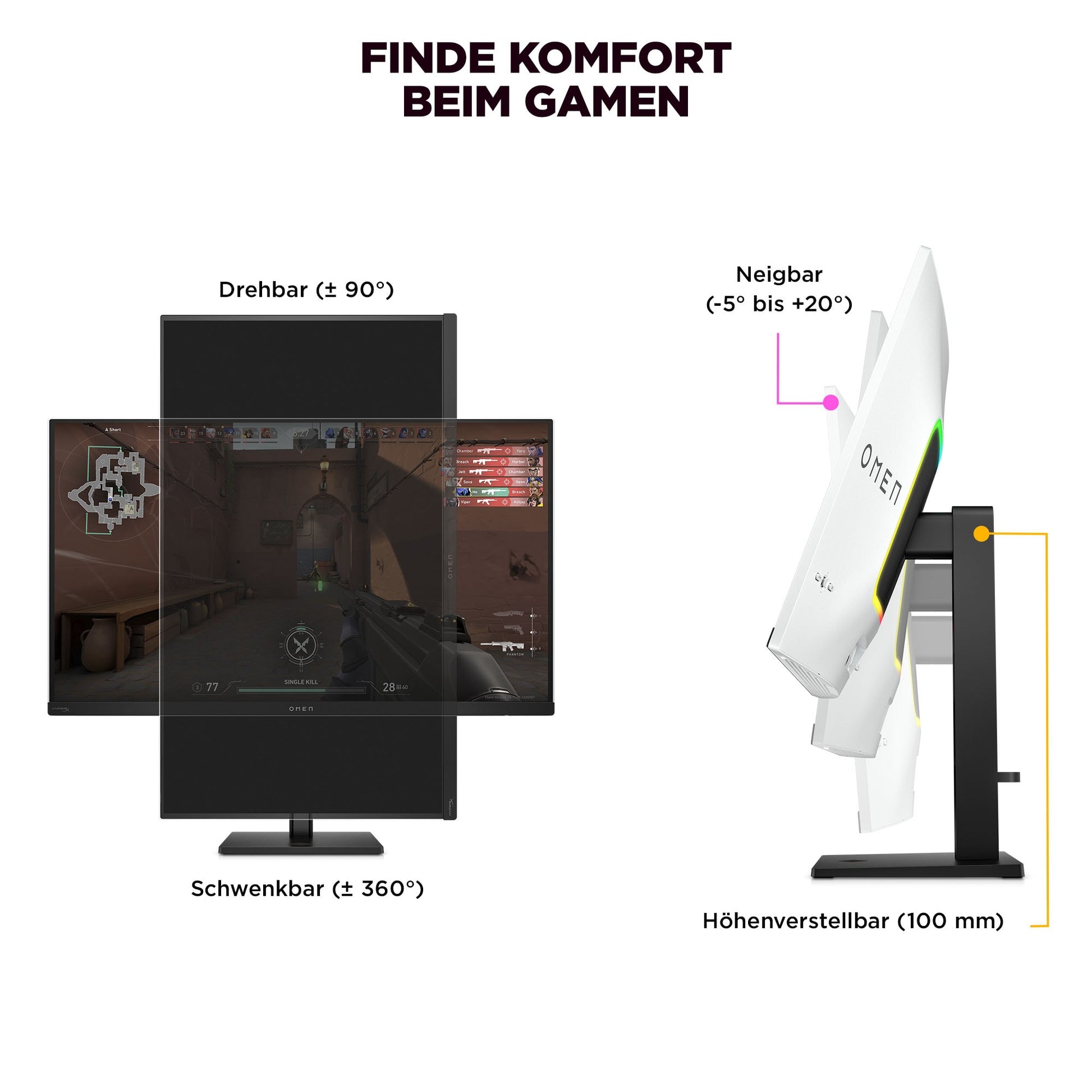 HP OMEN Transcend 32 – 31,5", 3840 × 2160 (4K), OLED, 240 Hz, USB-C 140 W, KVM, DisplayHDR 400