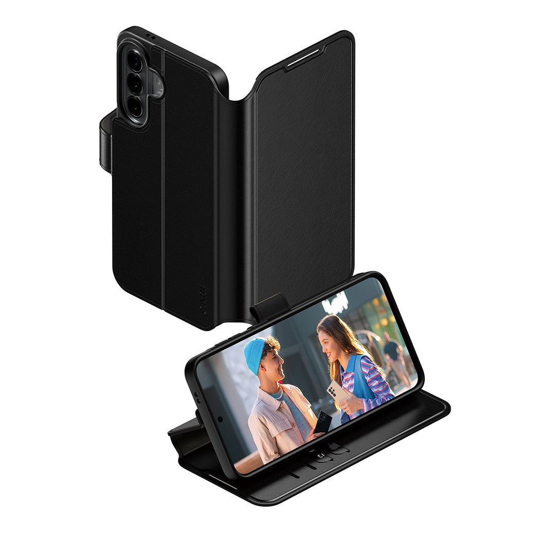 PanzerGlass CARE Feature Wallethülle – für Samsung Galaxy A57 5G, mit Kartenfach, PU, Schwarz, kratzresistent
