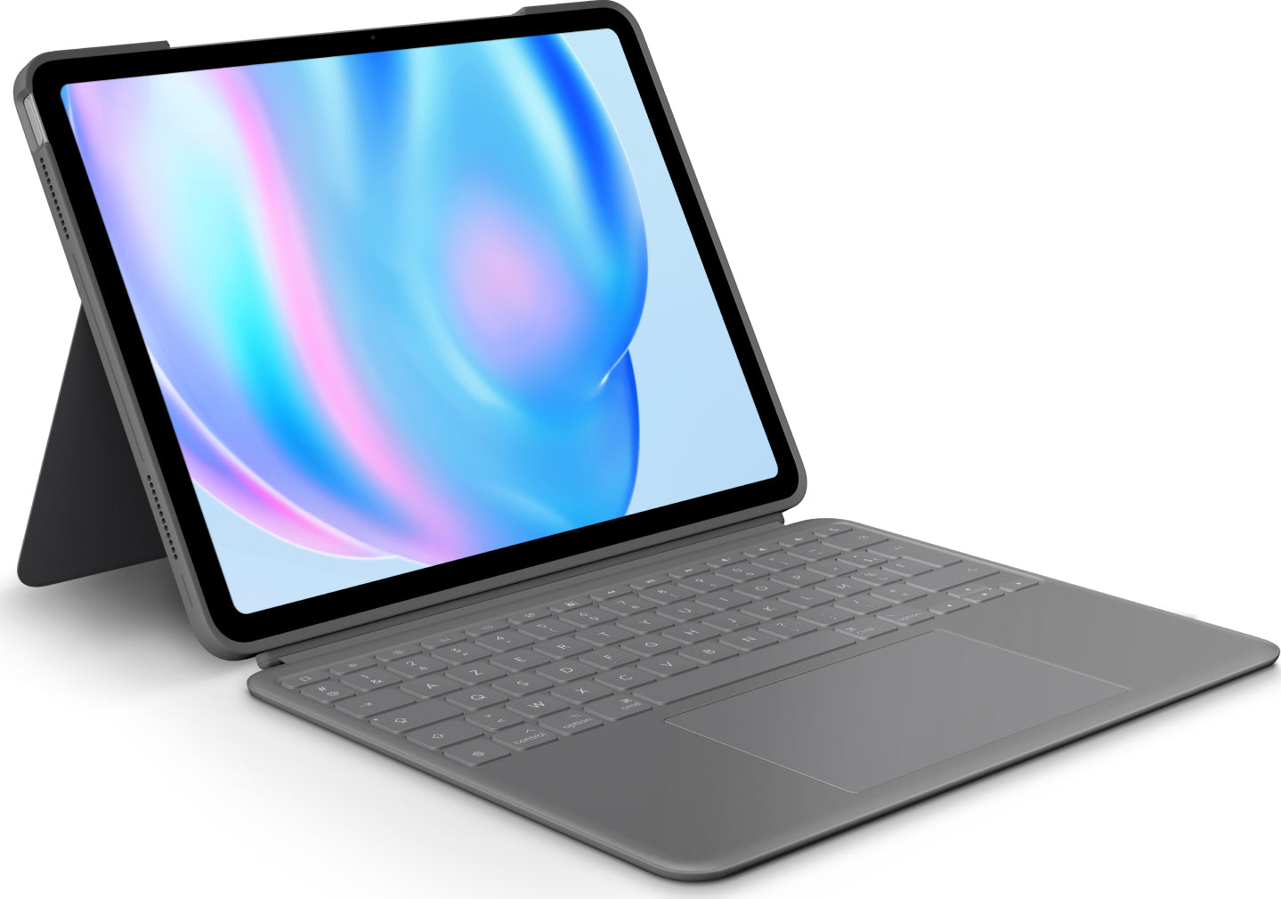 Logitech Combo Touch – Tastatur, kabelgebunden (Smart Connector), FR-Layout (FR), Grau – für iPadOS