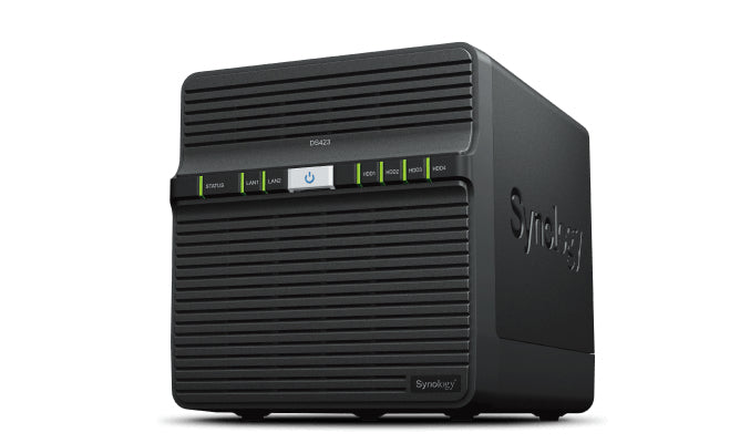 Synology DS423 – 4-Bay Tower NAS – Realtek RTD1619B, 2 GB RAM, 1GbE, DSM, für 2,5"/3,5" HDD/SSD, SATA