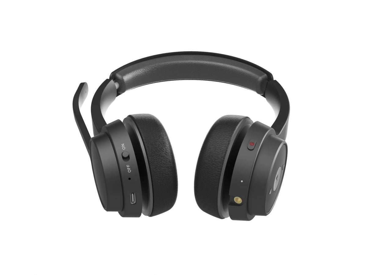 Conceptronic POLONA04B Office-Headset – On-Ear, Stereo, Kabel + BT, ANC, Schwarz, BT 5,3