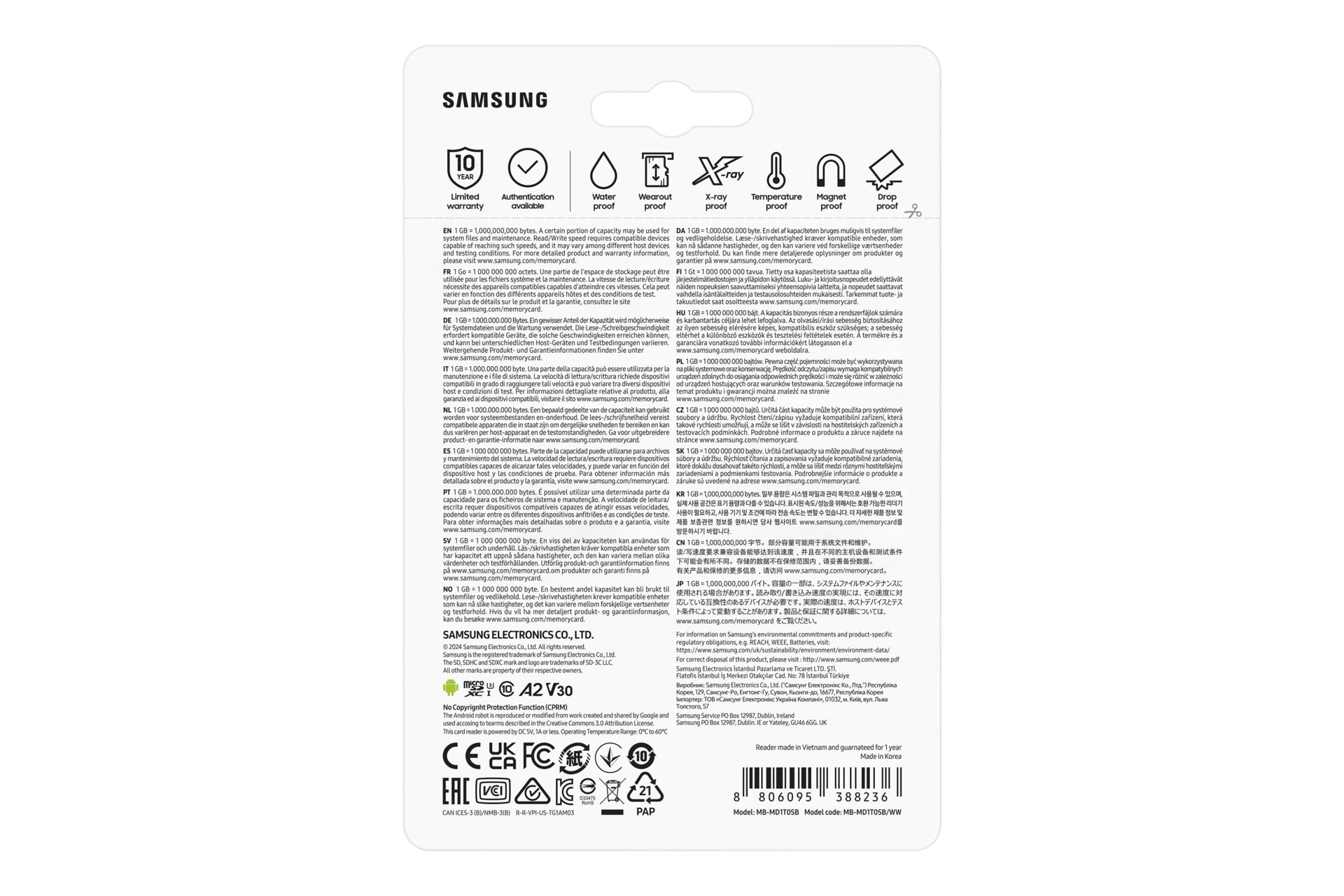 Samsung Barcode-Etiketten