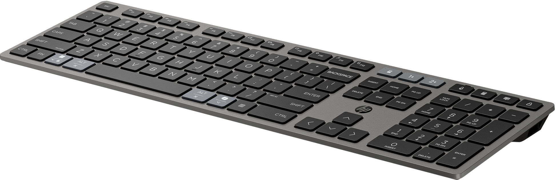 HP 725 – Tastatur – Bluetooth & 2,4 GHz (USB-A Empfänger) – Grau