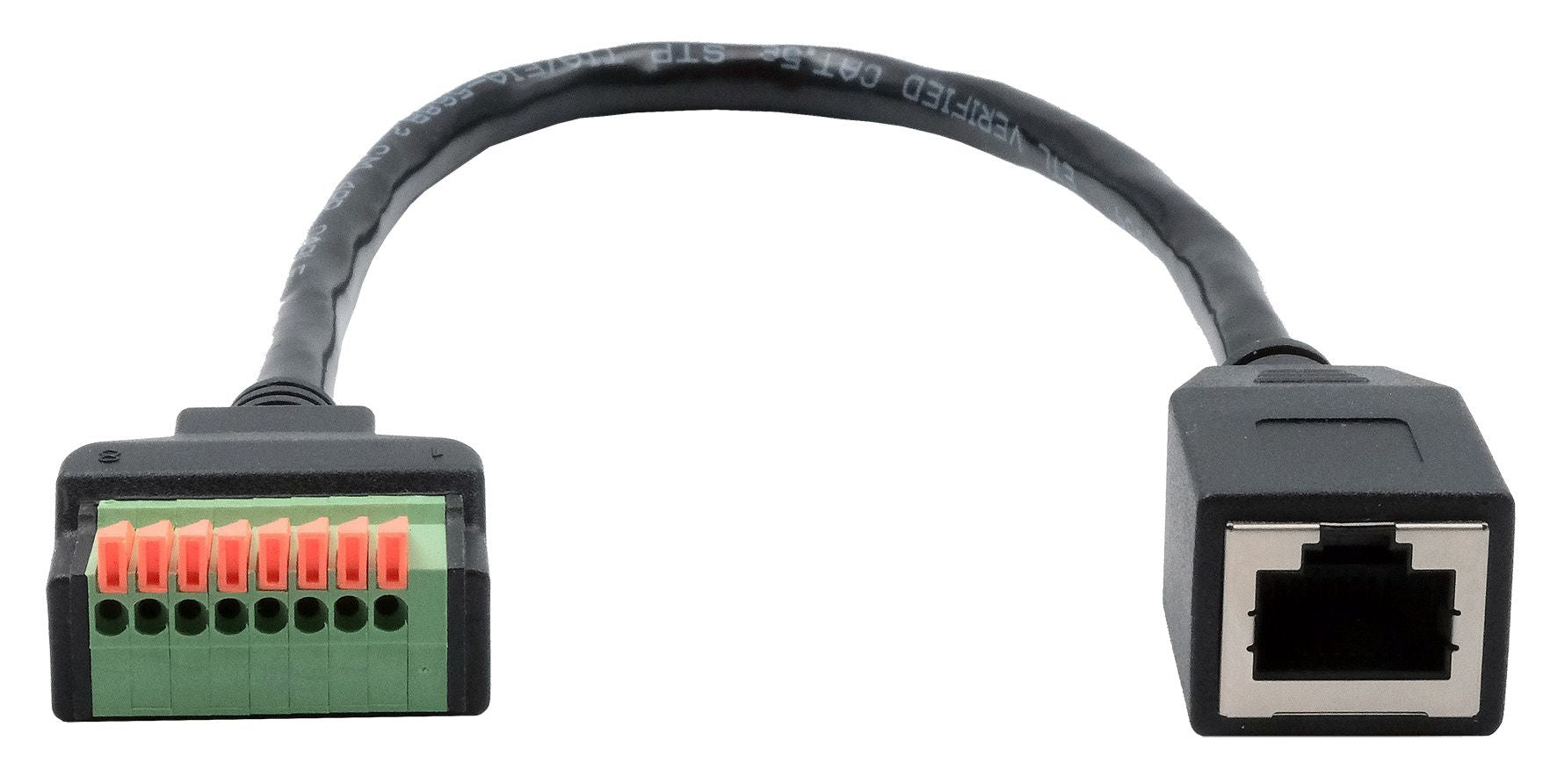 EXSYS EX-49120 Adapter RJ-45 zu 8-Pin-Terminalblock – Cat.6, 0,3 m – Schwarz