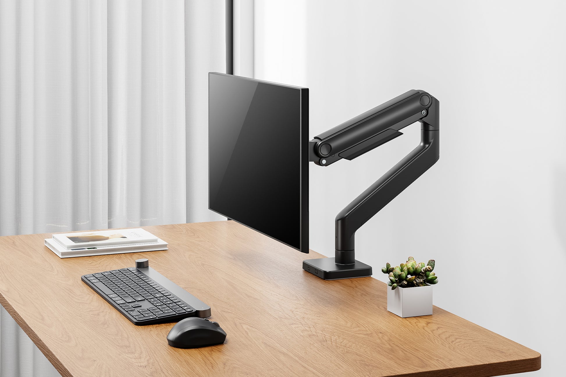 Digitus Monitorarm, Tischklemme, bis 49", VESA 75 × 75/100 × 100 mm, 20 kg, schwarz