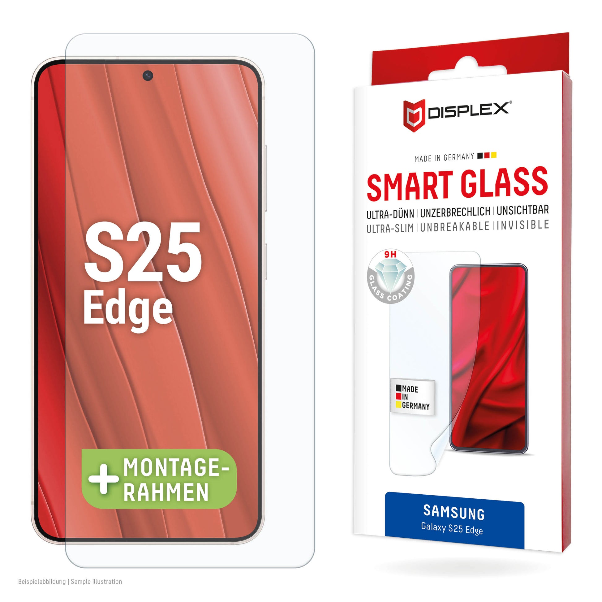 Displex Displayschutz (Panzerglas), 9H – für Galaxy S25 Edge