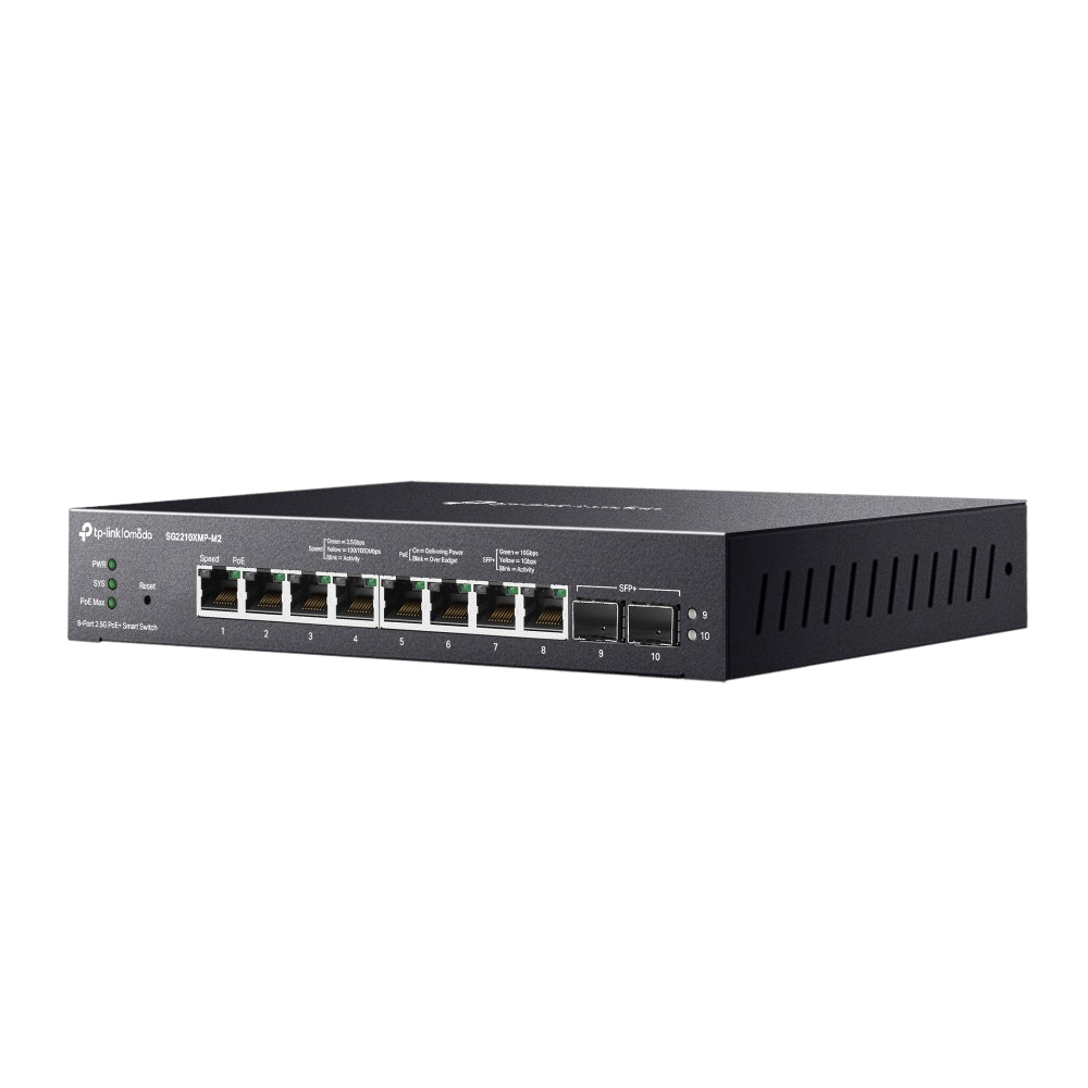 TP-Link SG2210XMP-M2 – Managed Switch – 8×2.5G, 2×SFP+, L2/L2+, PoE+ 160 W
