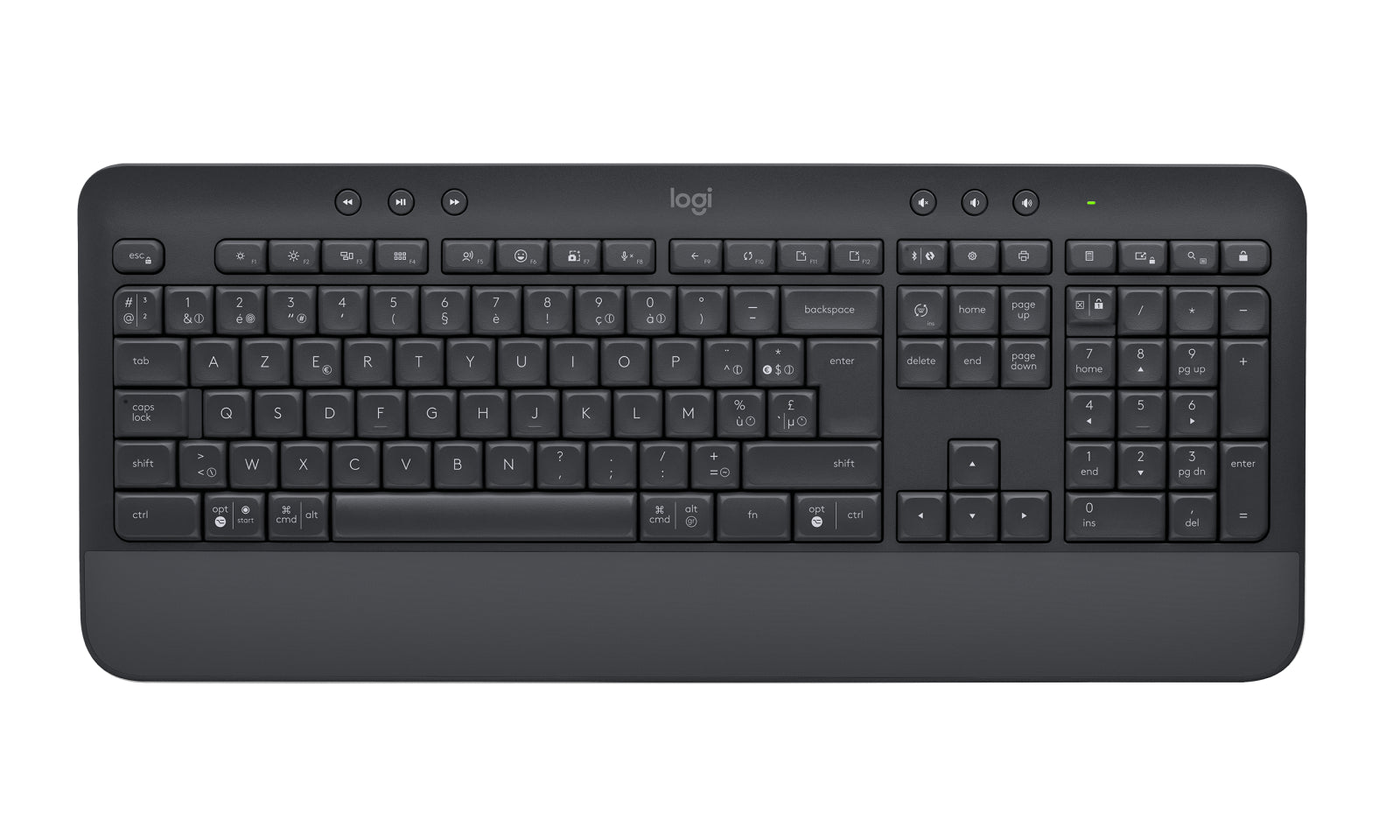 Logitech Signature K650 – Tastatur – Membran – Bluetooth & Logi Bolt (Nano-Empfänger USB-A) – AZERTY (FR)