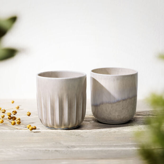 Villeroy & Boch Becher – 0,10 l, Porzellan, beige, Henkel, spülmaschinenfest, mikrowellengeeignet, 2 Stück