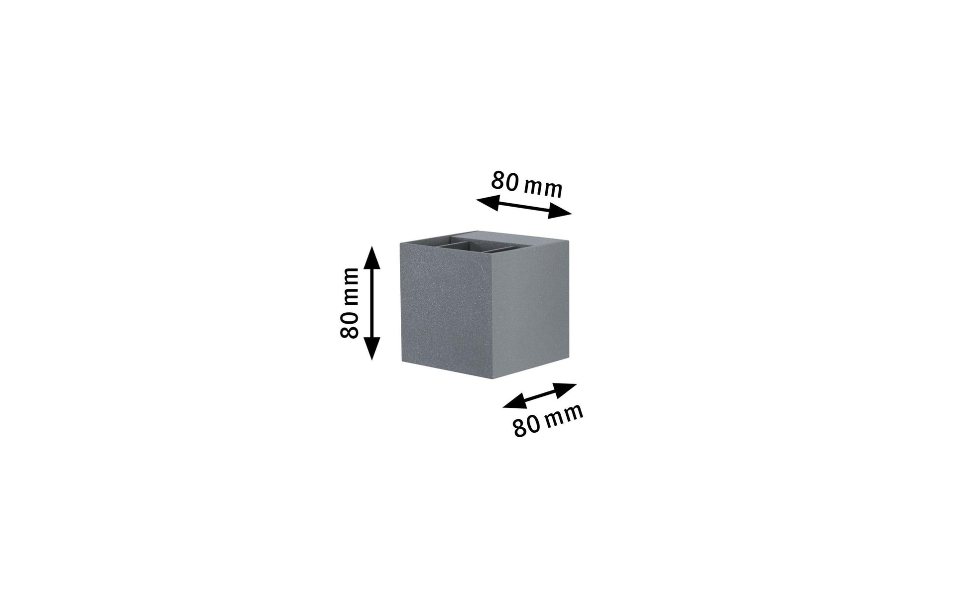 Paulmann Aussenwandleuchte Cybo – 8×8×8 cm, 355 lm, 6 W – Warmweiss, 2700 K – IP65 – Netzbetrieb – Grau – Aluminium