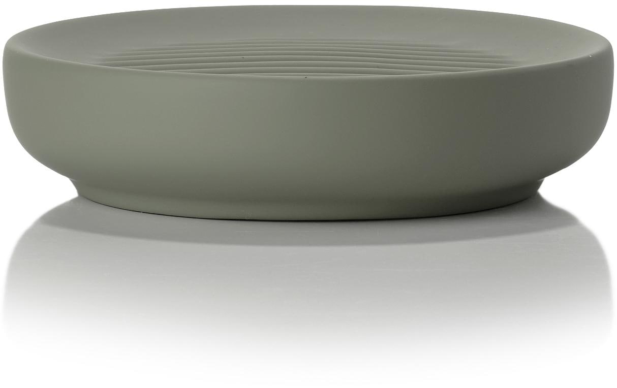Zone Denmark Seifenschale Ume – 12×12×3 cm, Steingut, Olivgrün (rechteckig)