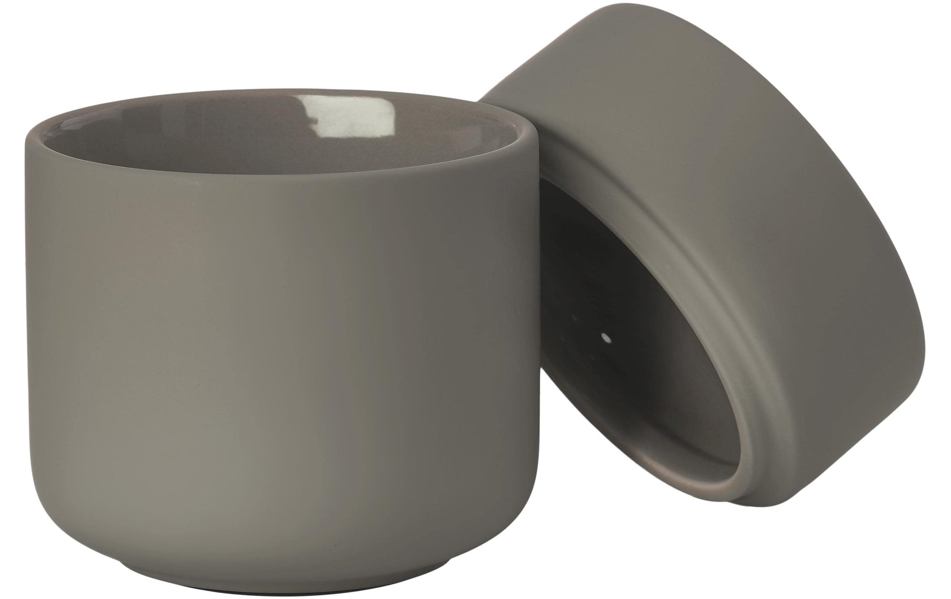 Zone Denmark Aufbewahrungsbox Ume – Ø8,3×10,3 cm, Steingut, Taupe