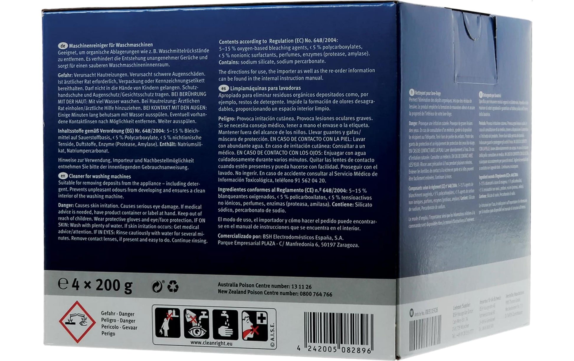 Siemens Entkalker (Haushaltsgeräte) – für Waschmaschine – Pulver – 200 g, 4 Stk.