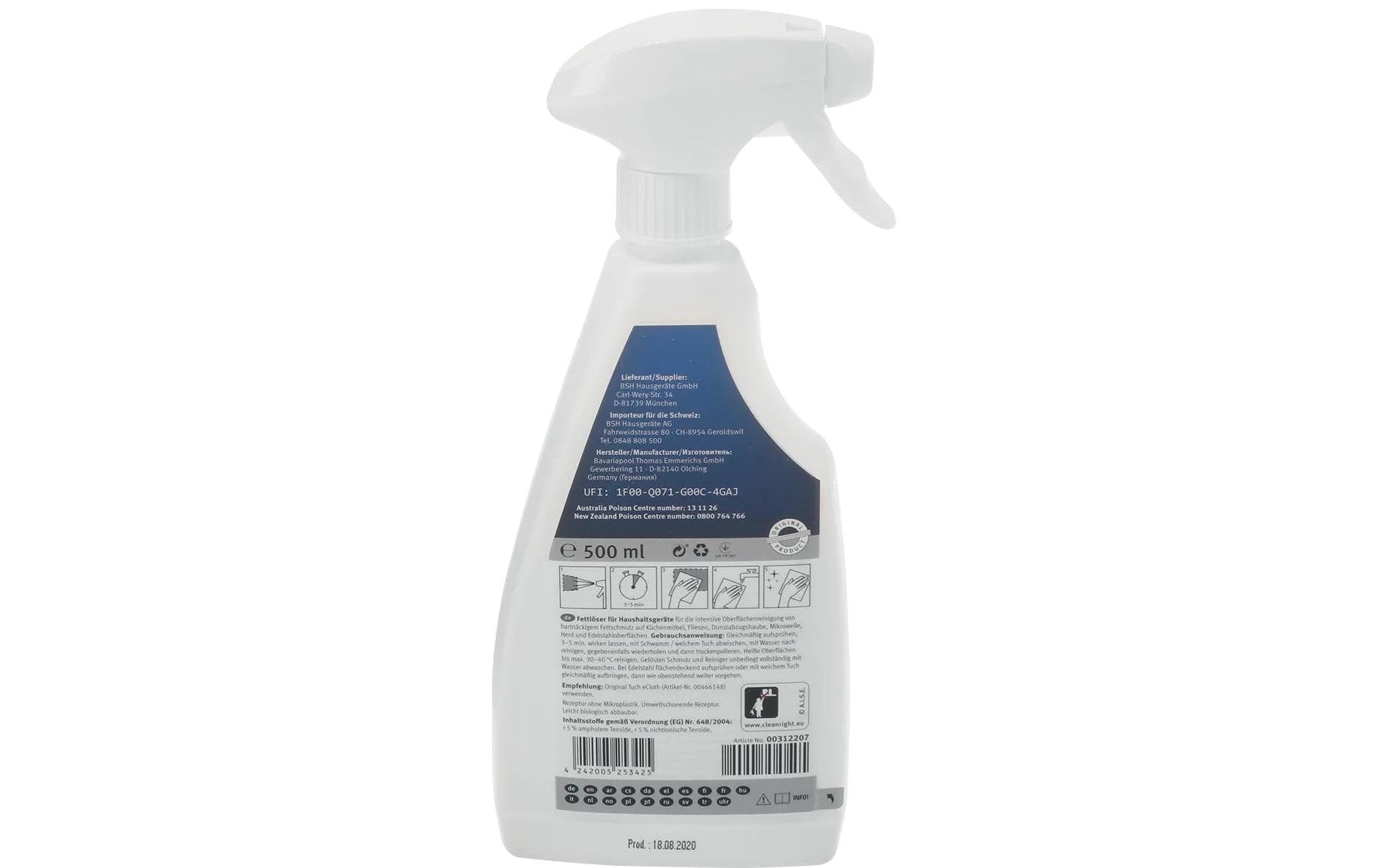 Siemens Fettlöser Spray für Küche – 500 ml