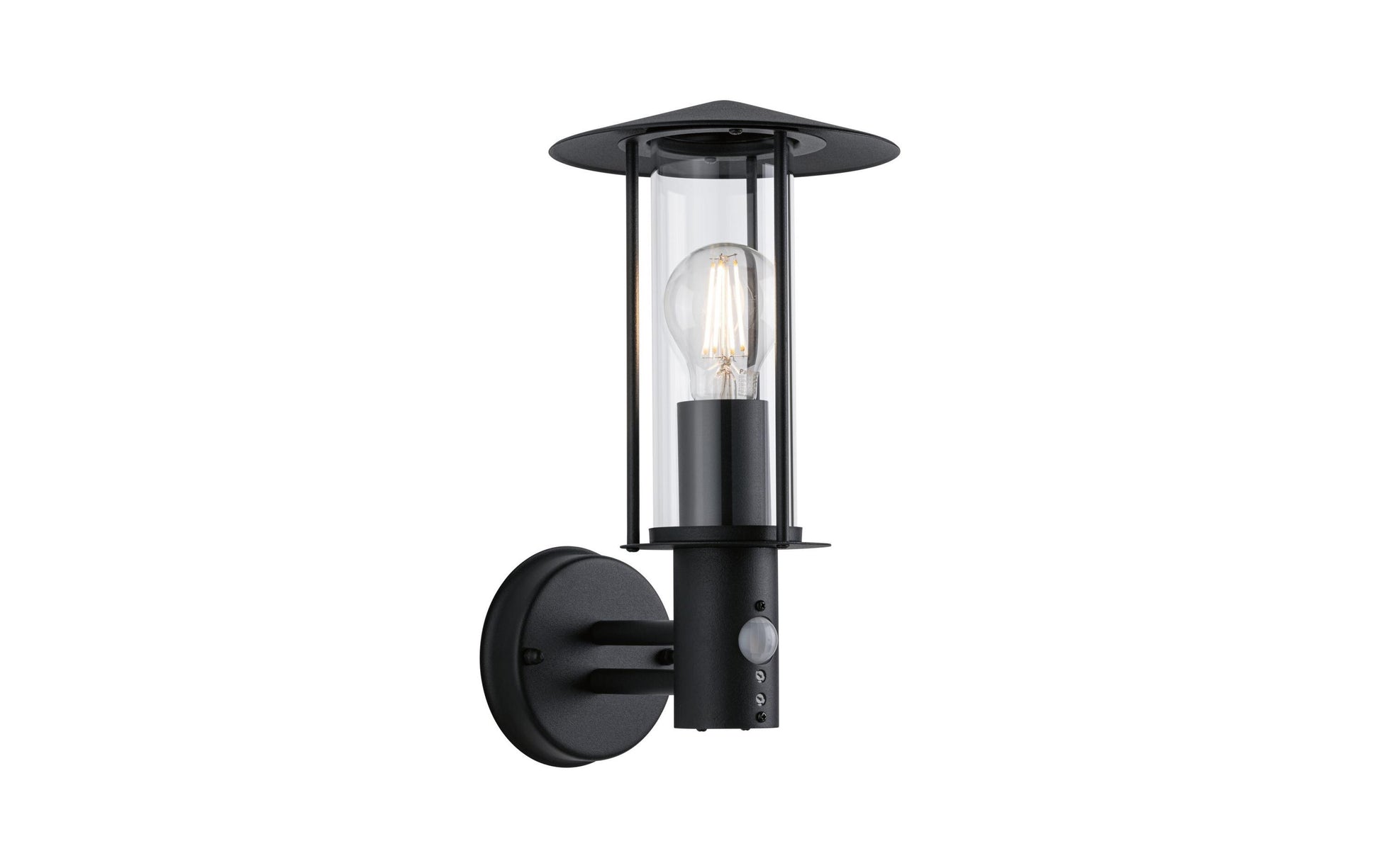 Paulmann Aussenwandleuchte – 32,7 cm – 15 W – IP44 – Netzbetrieb – mit Bewegungsmelder – Grau – Glas/Metall