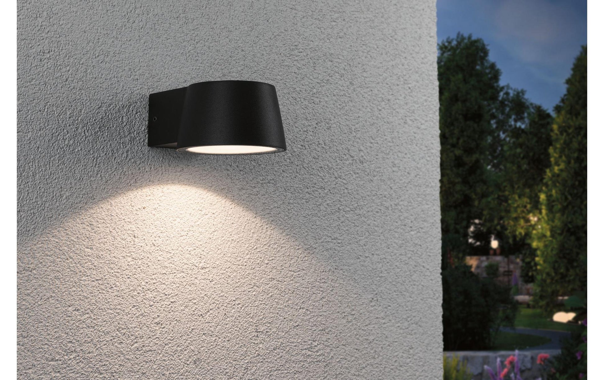 Paulmann Aussenwandleuchte – 9,6×5,6 cm, 500 lm, 5 W, Warmweiss, 3000 K, IP44, Netzbetrieb, Grau, Aluminium