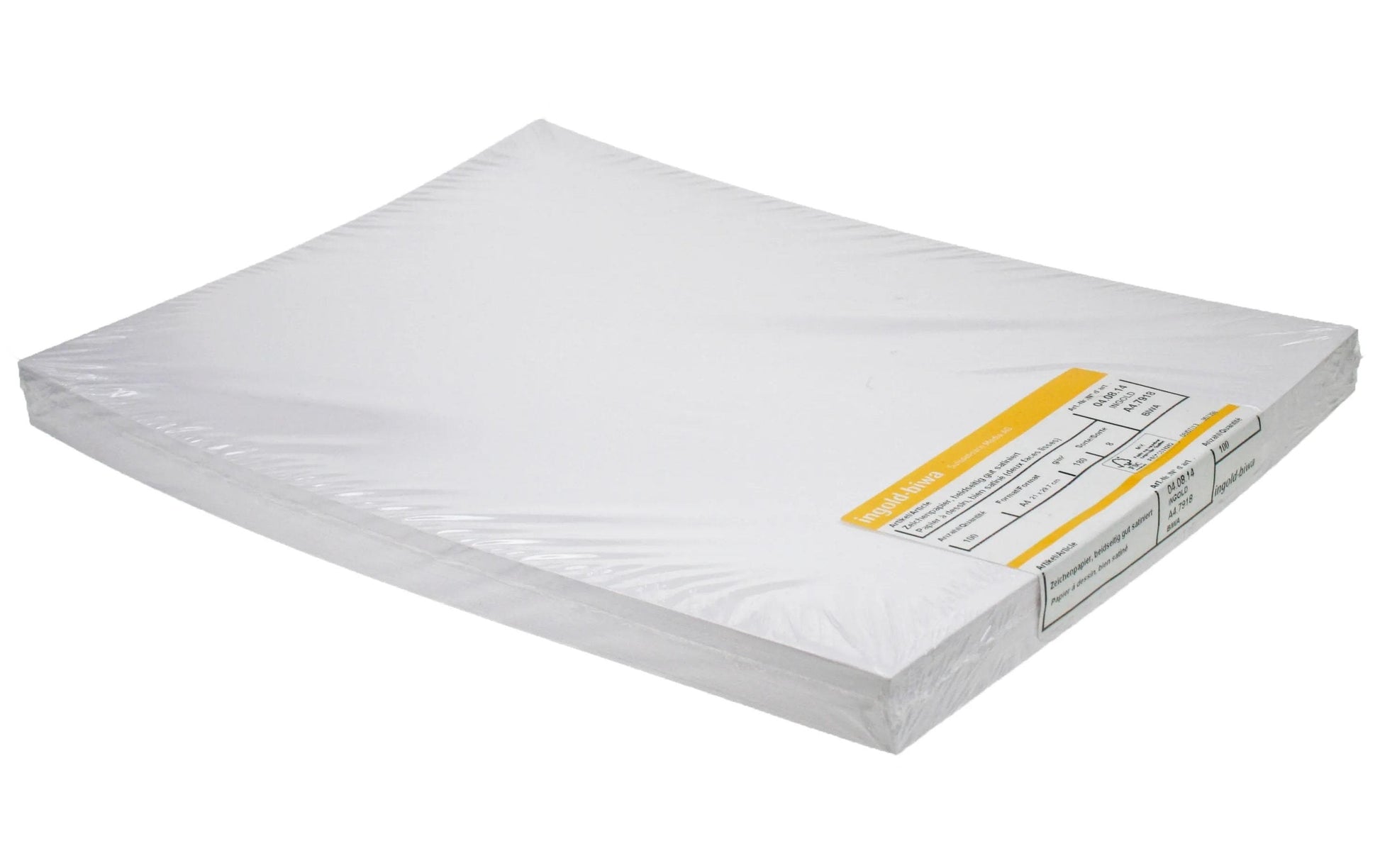 Ingold-biwa Zeichenpapier A2, 180 g/m², 100 Blatt, Weiss, Satiniert, Lose, FSC, Säurefrei, Recyclingfähig
