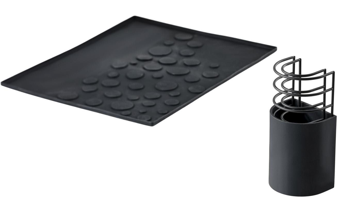 Zone Denmark Abtropfgestell, 45 × 36 × 22 cm, Metall/Silikon, Schwarz